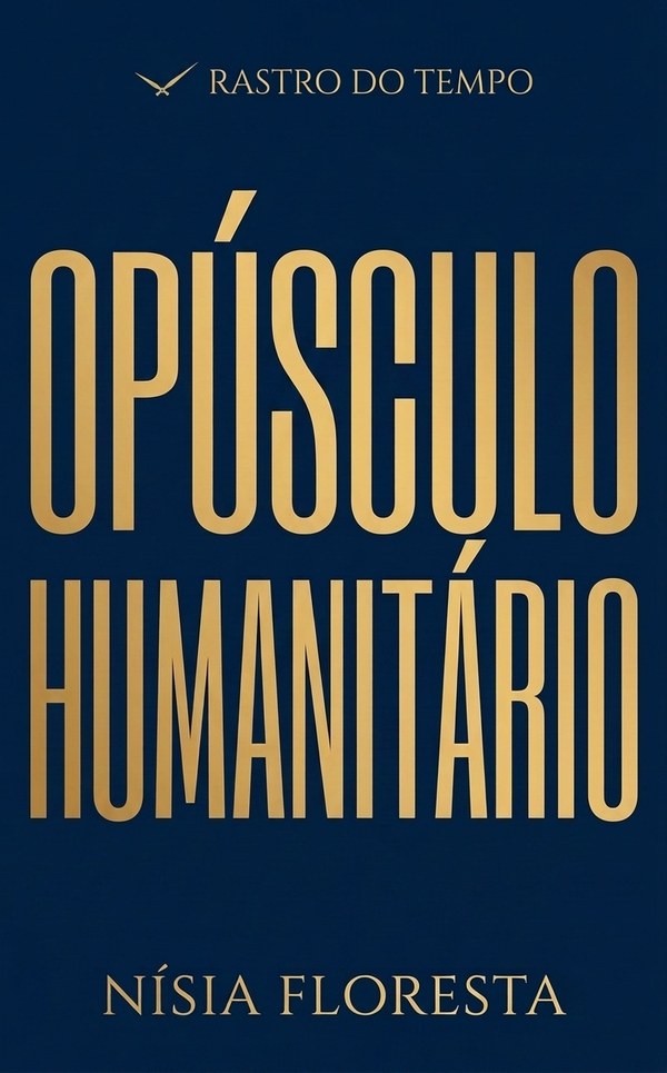 Capa do livro Opúsculo Humanitário, de Nísia Floresta — fundo azul profundo com tipografia dourada condensada ocupando toda a capa.